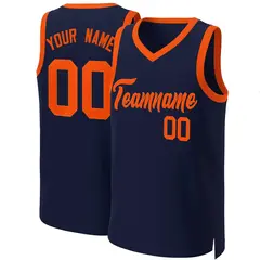 Navy Orange Classic Basketball Jersey 1