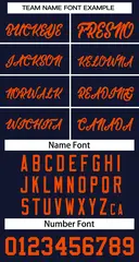Navy Orange Classic Basketball Jersey 3