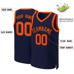 Navy Orange Classic Basketball Jersey 1