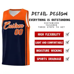 Navy Orange Classic Team Sports Basketball Jersey 2