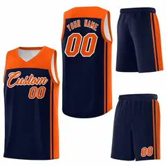 Navy Orange Classic Team Sports Basketball Jersey 6