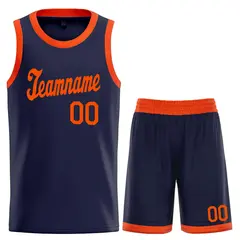 Navy Orange Classic Team Sports Basketball Jersey