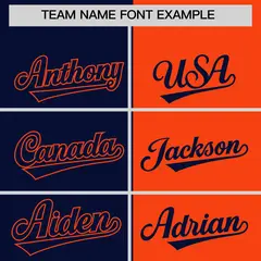 Navy Orange Coconut Tree Split Baseball Jersey 3