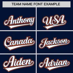Navy Orange Color Block Authentic Baseball Jersey 3
