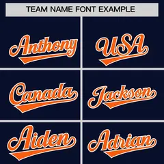 Navy Orange Color Block K-Ribbon Varsity Letterman Jacket 3