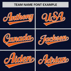 Navy Orange Color Block Varsity Letterman Jacket 3