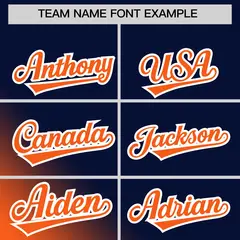 Navy Orange Diagonal Stripe Gradient Fashion Baseball Jersey 3