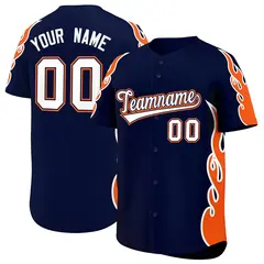 Navy Orange Flame Outline Side Pattern Basketball Jersey 1