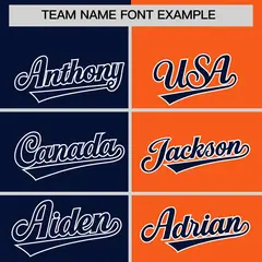 Navy Orange Four Squares Performance Polo Shirt 3
