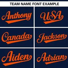 Navy Orange Full Button Authentic Baseball Jersey 3