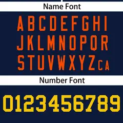 Navy Orange Full Button Authentic Baseball Jersey 4