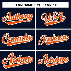 Navy Orange Full-Snap Raglan Varsity Letterman Baseball Jacket 7