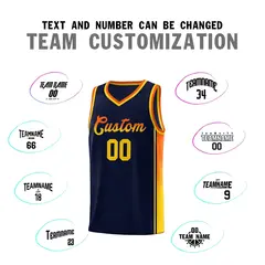 Navy Orange-Gold Gradient Fashion Sports Basketball Jersey 4