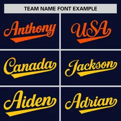 Navy Orange-Gold Gradient Side Baseball Jersey 3