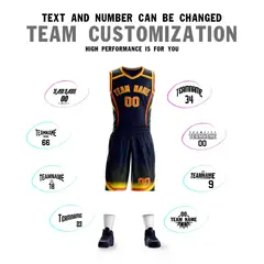Navy Orange-Gold Graffiti Points Element Basketball Jersey 4
