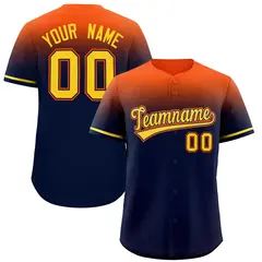 Navy Orange Gradient Authentic Baseball Jersey