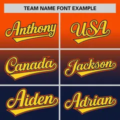 Navy Orange Gradient Authentic Baseball Jersey 3