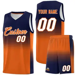 Navy Orange Gradient Basketball Jersey Sets 1