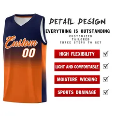 Navy Orange Gradient Basketball Jersey Sets 2