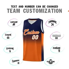 Navy Orange Gradient Basketball Jersey Sets 4