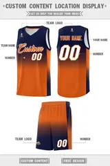 Navy Orange Gradient Basketball Jersey Sets 5