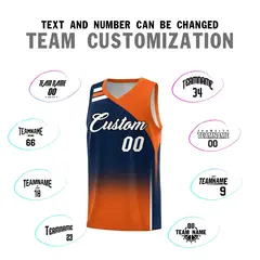 Navy Orange Gradient Basketball Jersey Sets 4