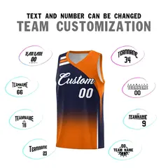 Navy Orange Gradient Basketball Jersey Sets 4