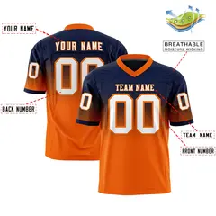 Navy Orange Gradient Fashion Authentic Football Jersey 2