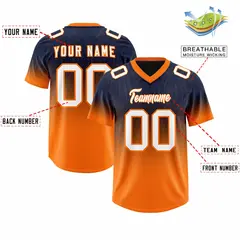 Navy Orange Gradient Outdoor Authentic Football Jersey 2
