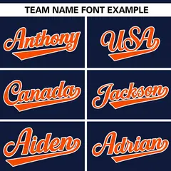 Navy Orange Gradient Ribbed Authentic Baseball Jersey 3
