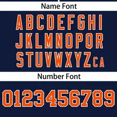 Navy Orange Gradient Ribbed Authentic Baseball Jersey 4