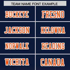 Navy Orange Gradient Side Pattern Authentic Football Jersey 3