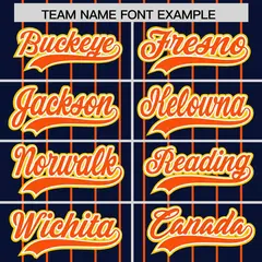 Navy Orange Gradient Stripe Fashion Sleeves Baseball Jersey 3