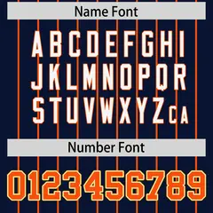 Navy Orange Gradient Stripe Fashion Sleeves Baseball Jersey 4