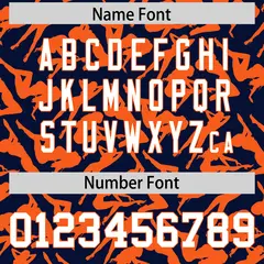 Navy Orange Graffiti Pattern Authentic Baseball Jersey 4