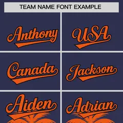 Navy Orange Graffiti Pattern Bossinia Baseball Jersey 3