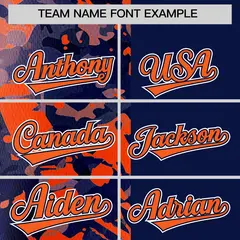 Navy Orange Graffiti Split Raglan Sleeve Baseball Jersey 3