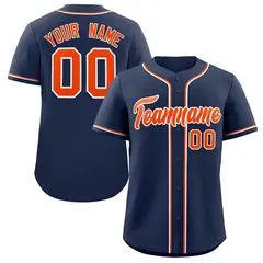 Navy Orange-Gray Authentic Classic Baseball Jersey 1