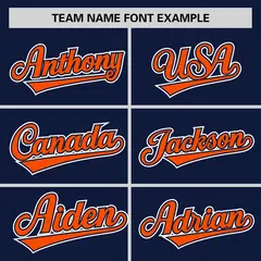 Navy Orange Half Stripe Authentic Baseball Jersey 3