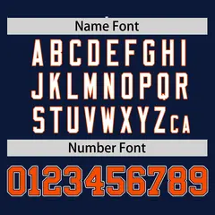 Navy Orange Half Stripe Authentic Baseball Jersey 4