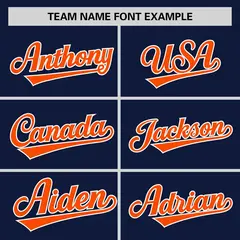 Navy Orange Horizontal Stripe Pullover Baseball Jersey 3