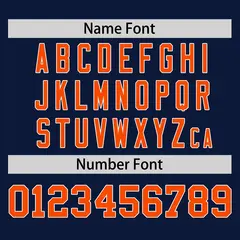 Navy Orange Horizontal Stripe Pullover Baseball Jersey 4