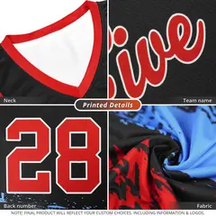 Navy Orange Illusion Flower Gradient Basketball Jersey 5