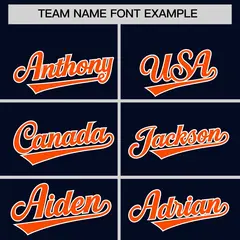 Navy Orange Leopard Graffiti Side Design Baseball Jersey 3