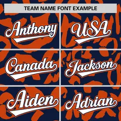 Navy Orange Leopard Graffiti Varsity Letterman Jacket 3