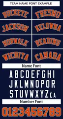 Navy Orange-Navy Classic Style Two-Button Softball Jersey 3