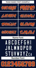 Navy Orange-Navy Classic Style Two-Button Softball Jersey 3