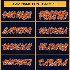 Navy Orange Navy-White Classic Style Hockey Jersey 3