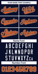 Navy Orange Navy-White Classic Style Hockey Jersey 3
