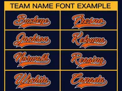 Navy Orange Navy-White Classic Style Hockey Jersey 3
